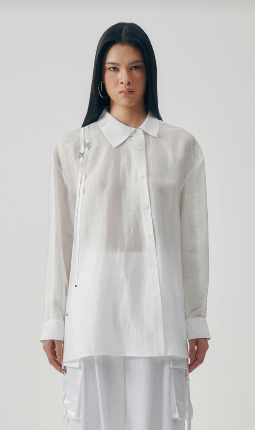 트리밍버드 셔츠 Asymmetry Neckline Shirt 상품이미지1