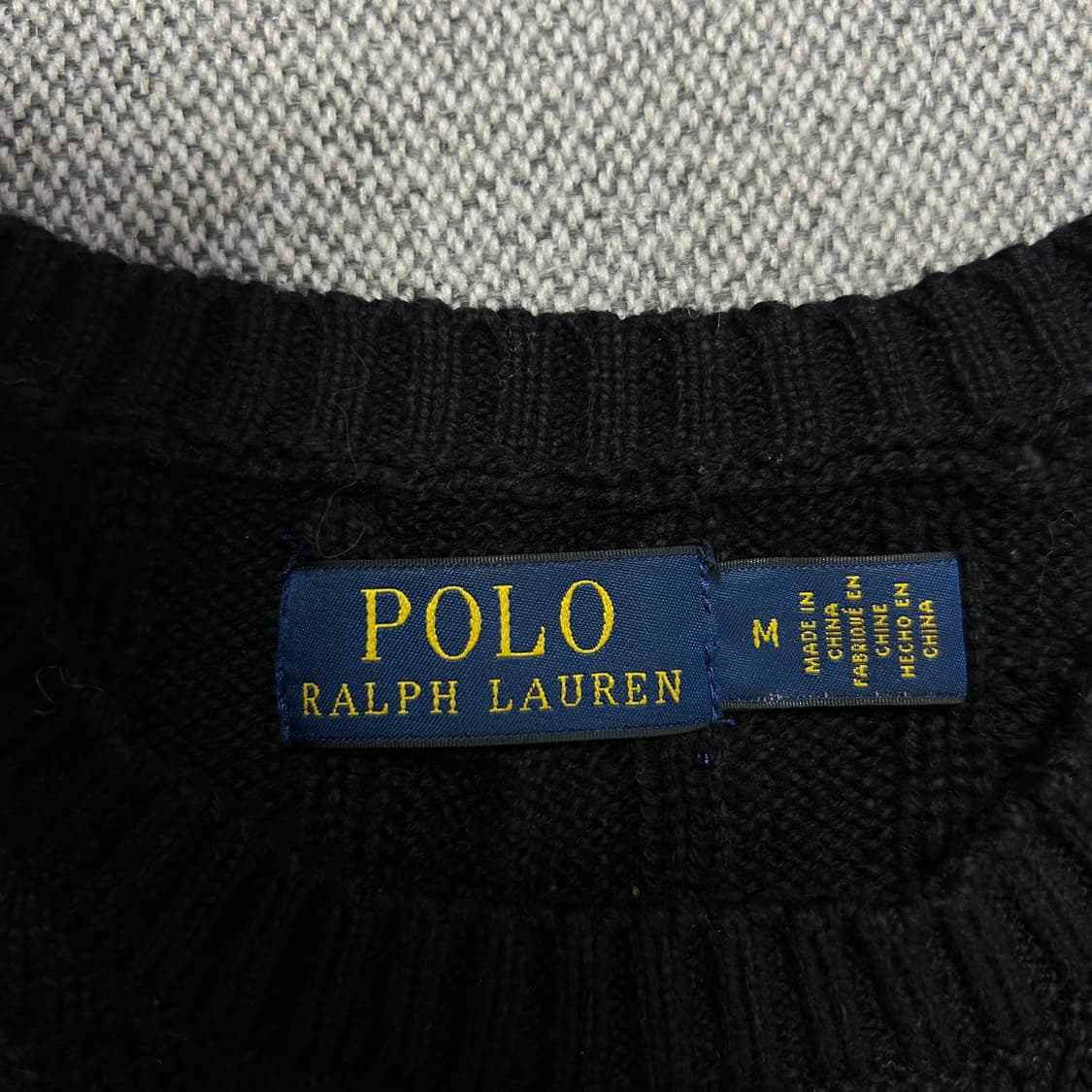폴로 블랙 케이블 니트(M) 상품이미지2