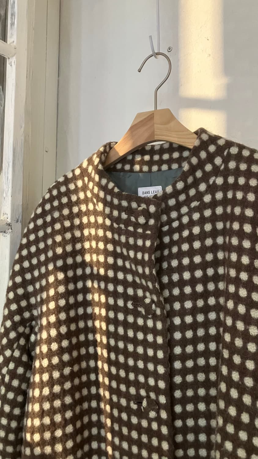 브라운 도트 코트 상품이미지2