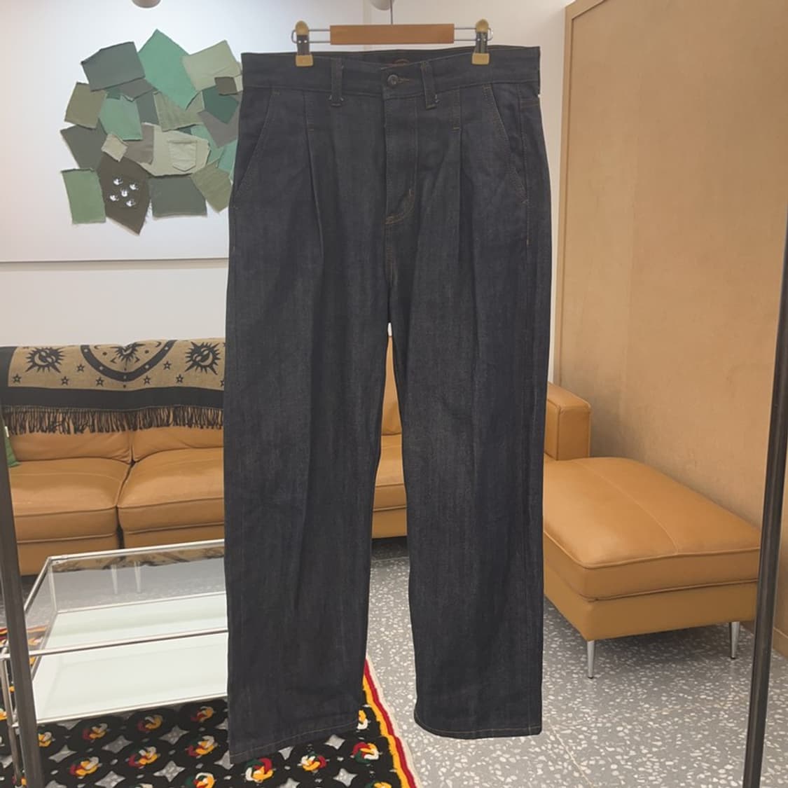 비슬로우 베이직 핀턱 와이드 데님 팬츠 30인치 C06513 상품이미지3