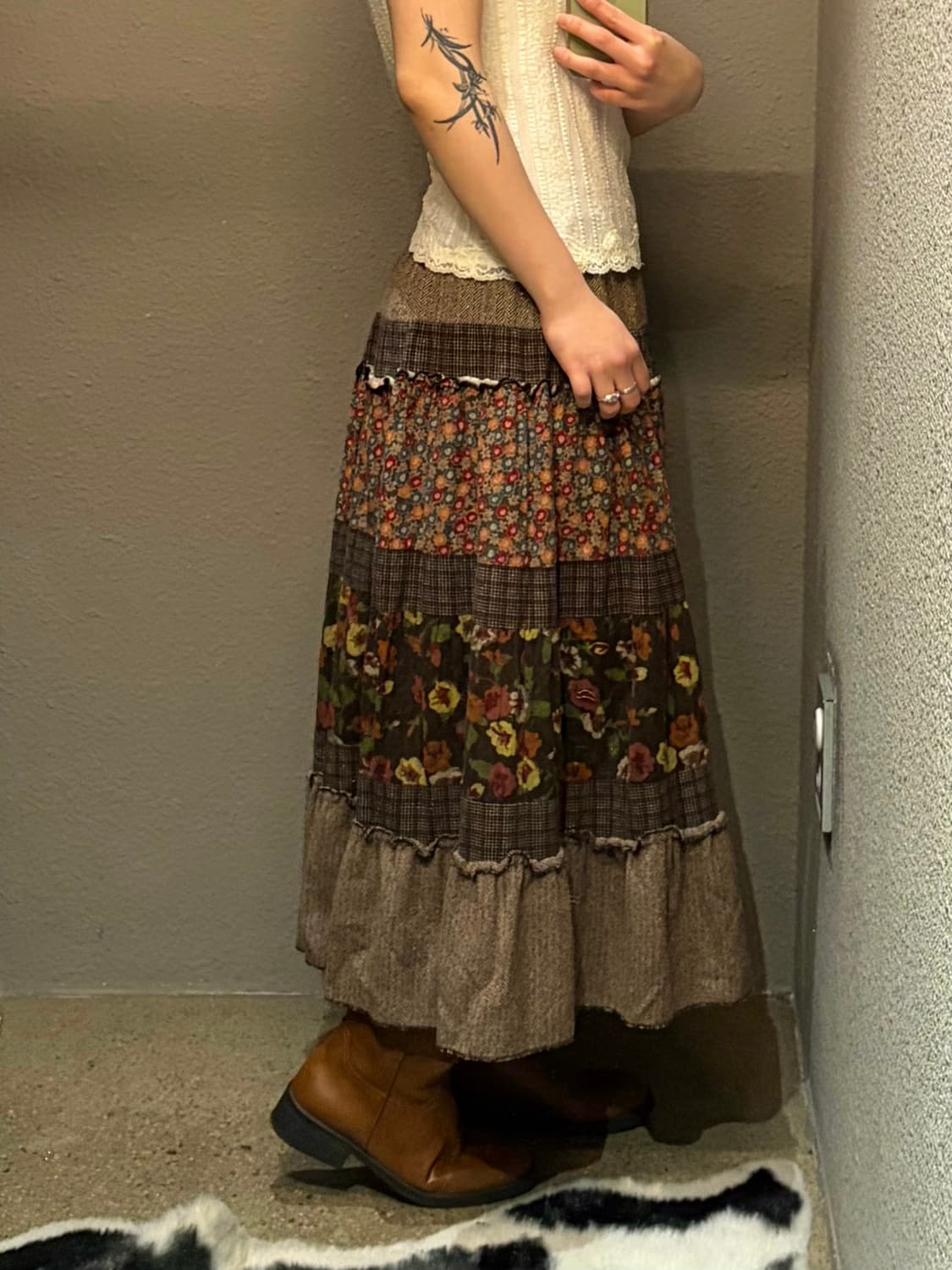 빈티지 플로럴 모리 스커트 상품이미지3