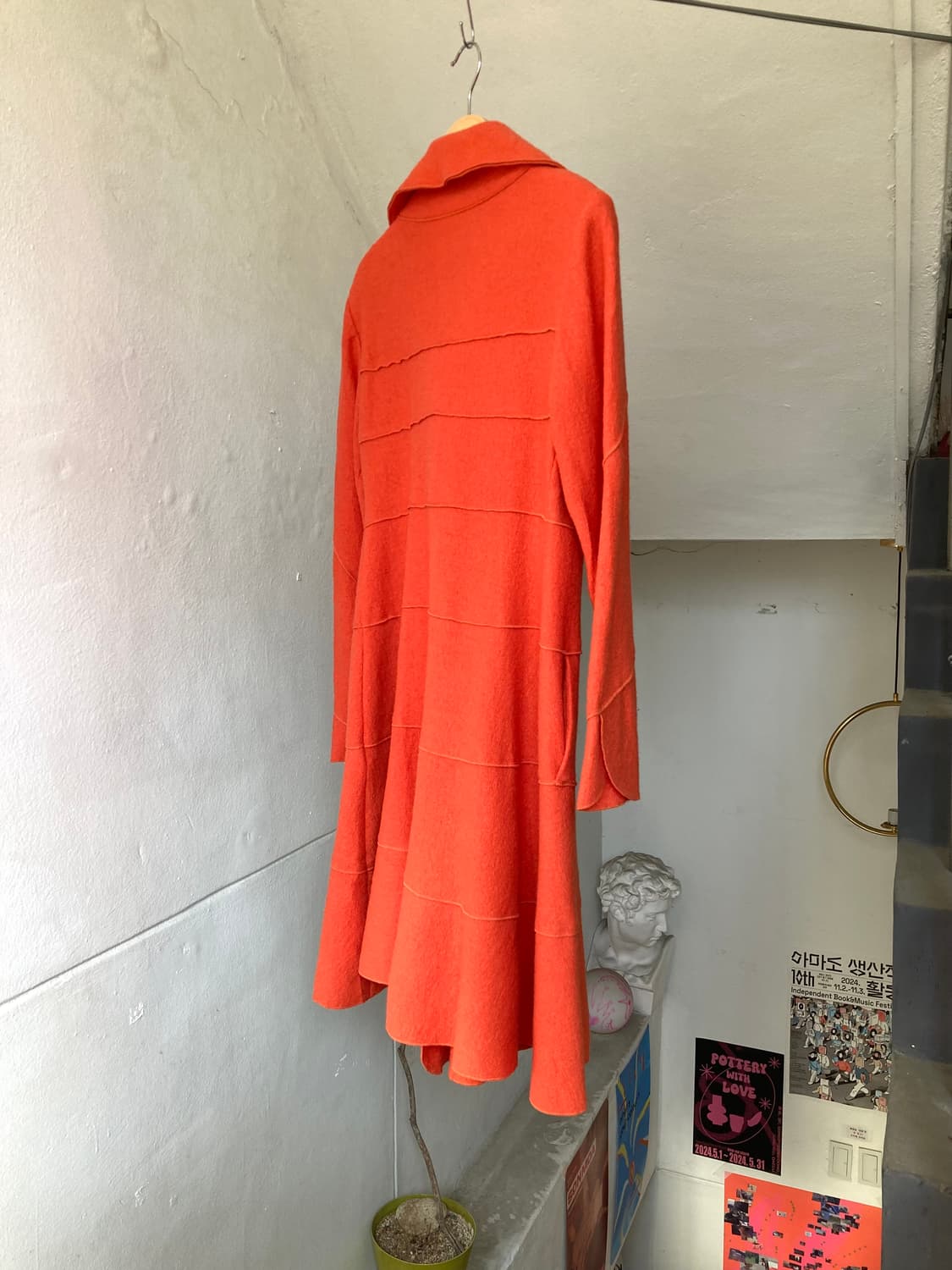 울 100% 언발란스 오렌지 패치 자켓 상품이미지6