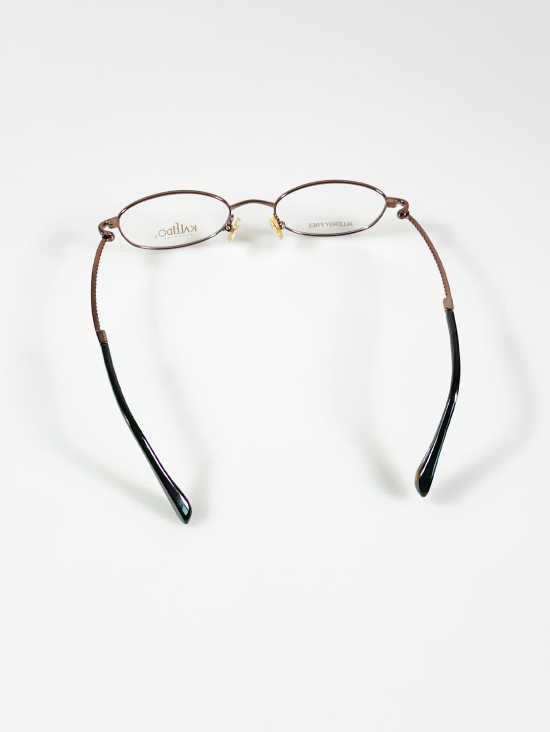 90s KALEIDO 슬림 오벌 브라운 메탈 빈티지 안경 상품이미지5