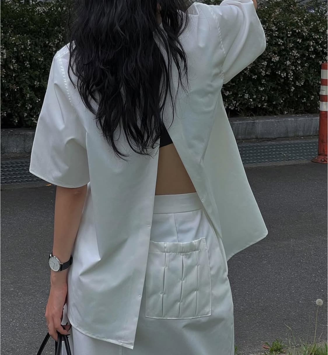 트리밍버드 Inverted pleats set-up skirt ivory 상품이미지4
