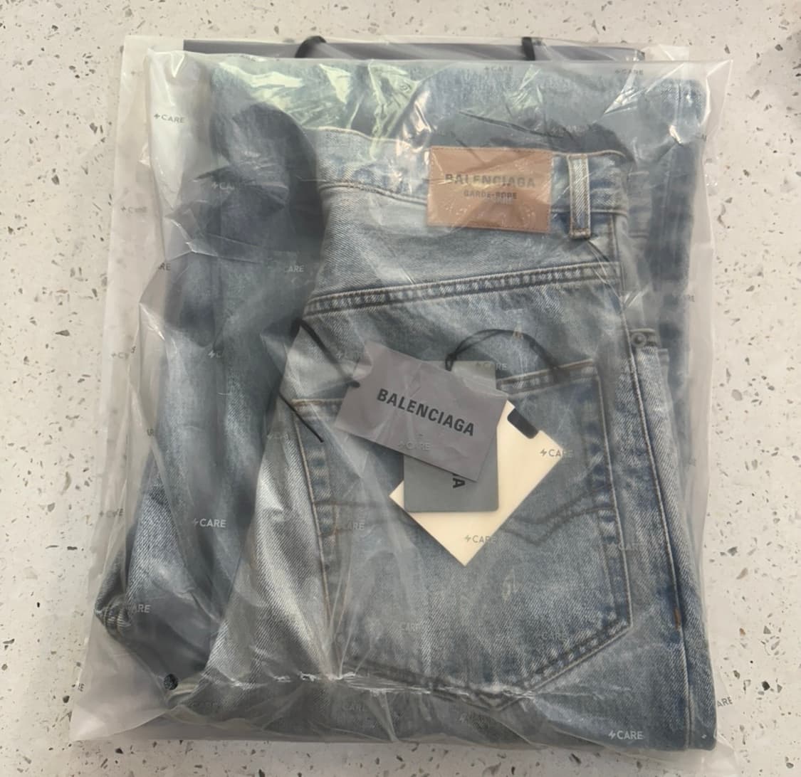 [XS] 발렌시아가 가드로브 배기 팬츠 라이트 블루 상품이미지5