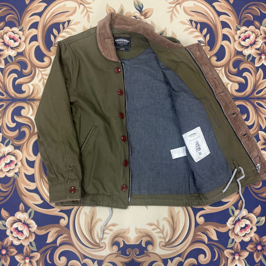 (M)프리즘웍스 FRISMWORKS 덱자켓(올리브,투웨이지퍼) 상품이미지3