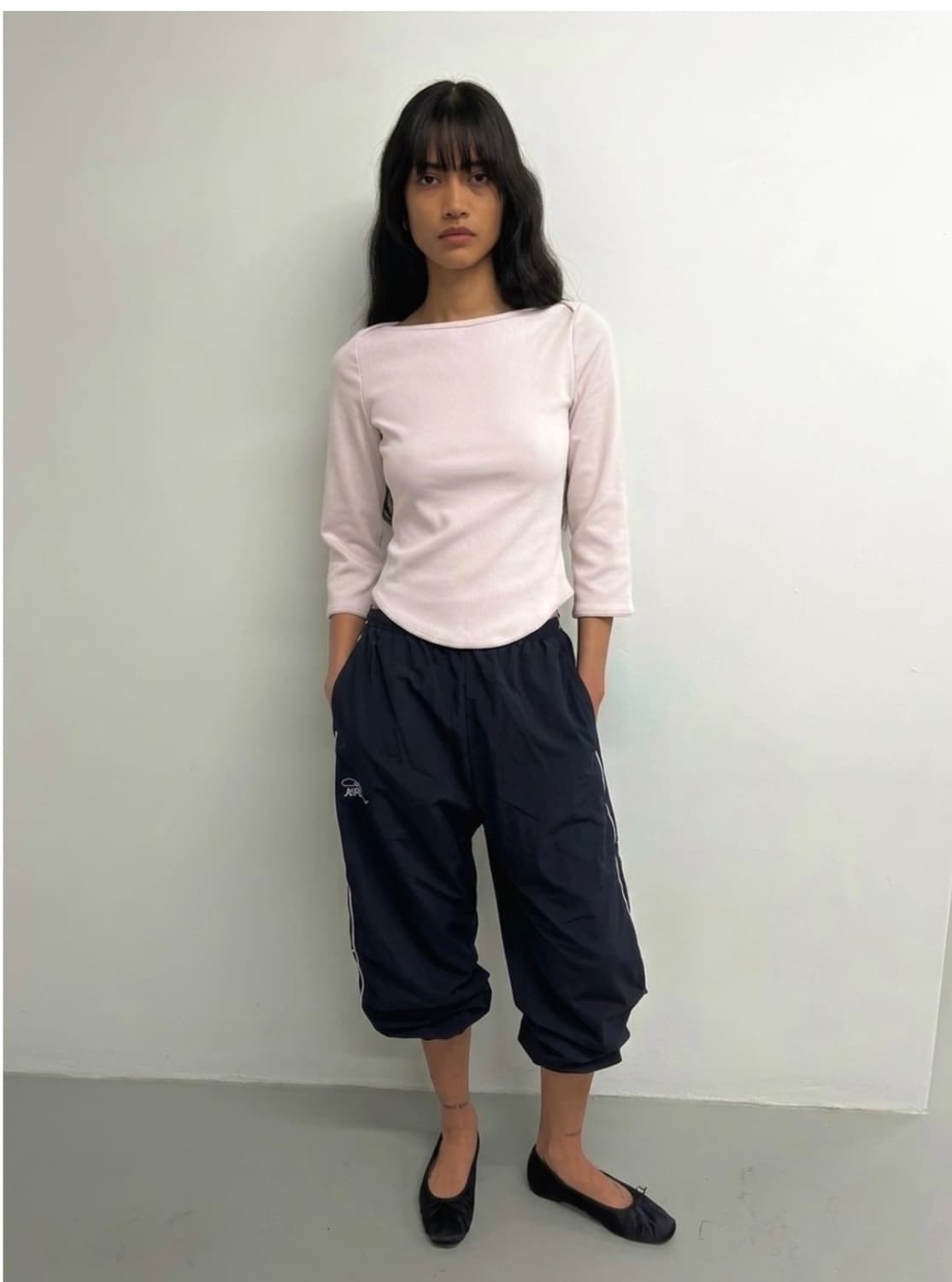 soft lace 3/4 sleeve tee(beige pink) 상품이미지1