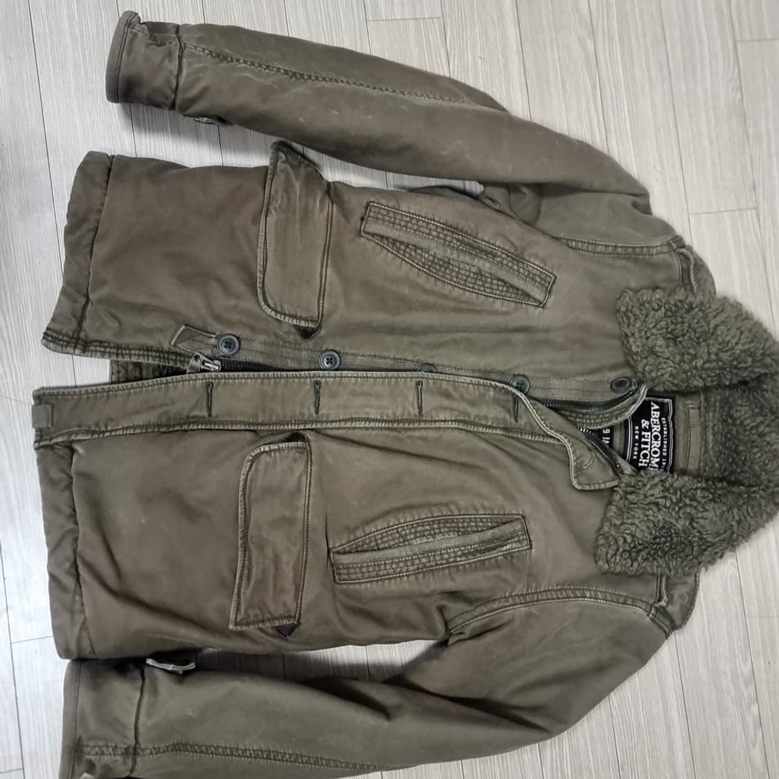 아베크롬비 카키색 털 b-9자켓(100) 상품이미지2