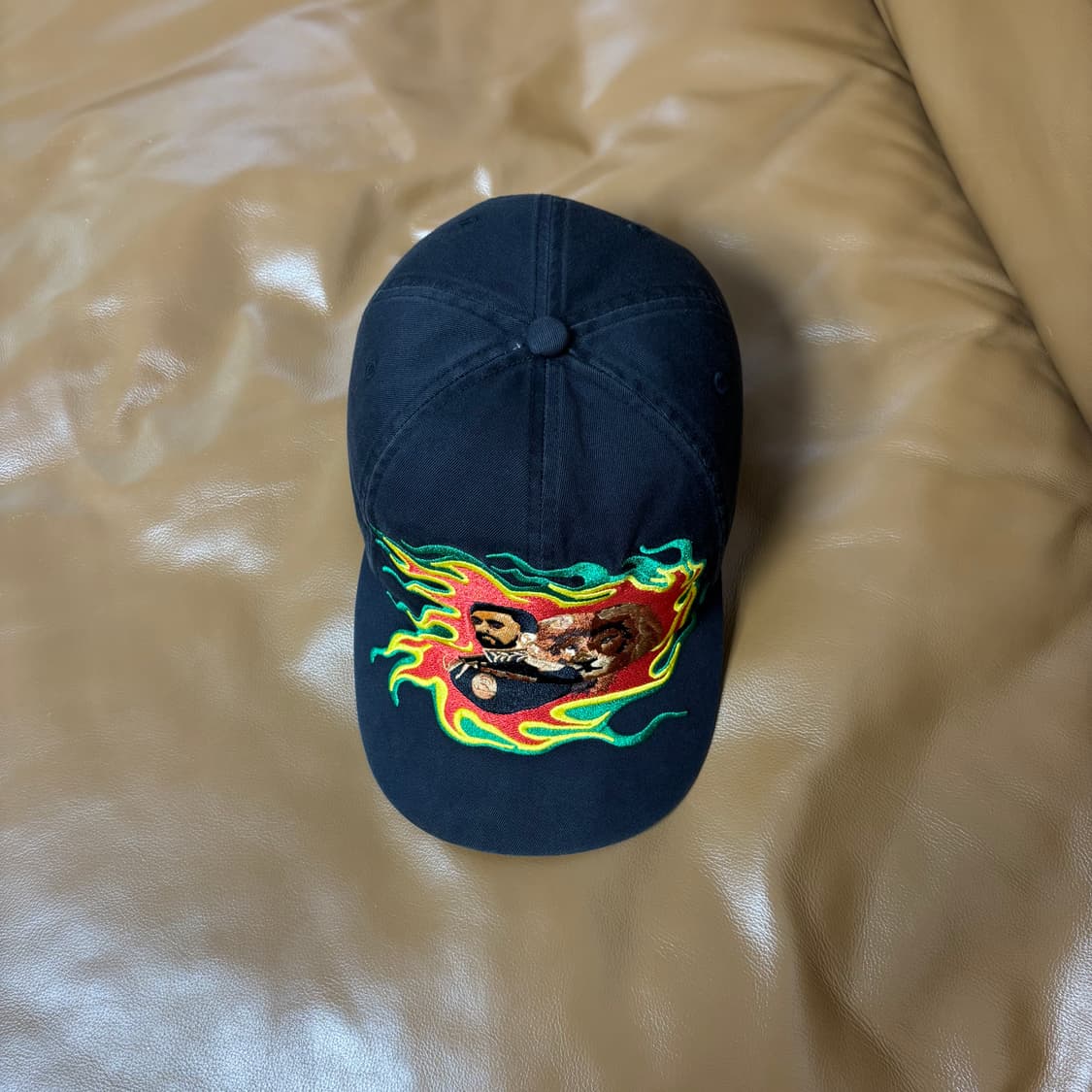 Supreme 슈프림 라이온 워시드 블랙 6패널 볼캡 모자 (Black) 상품이미지7