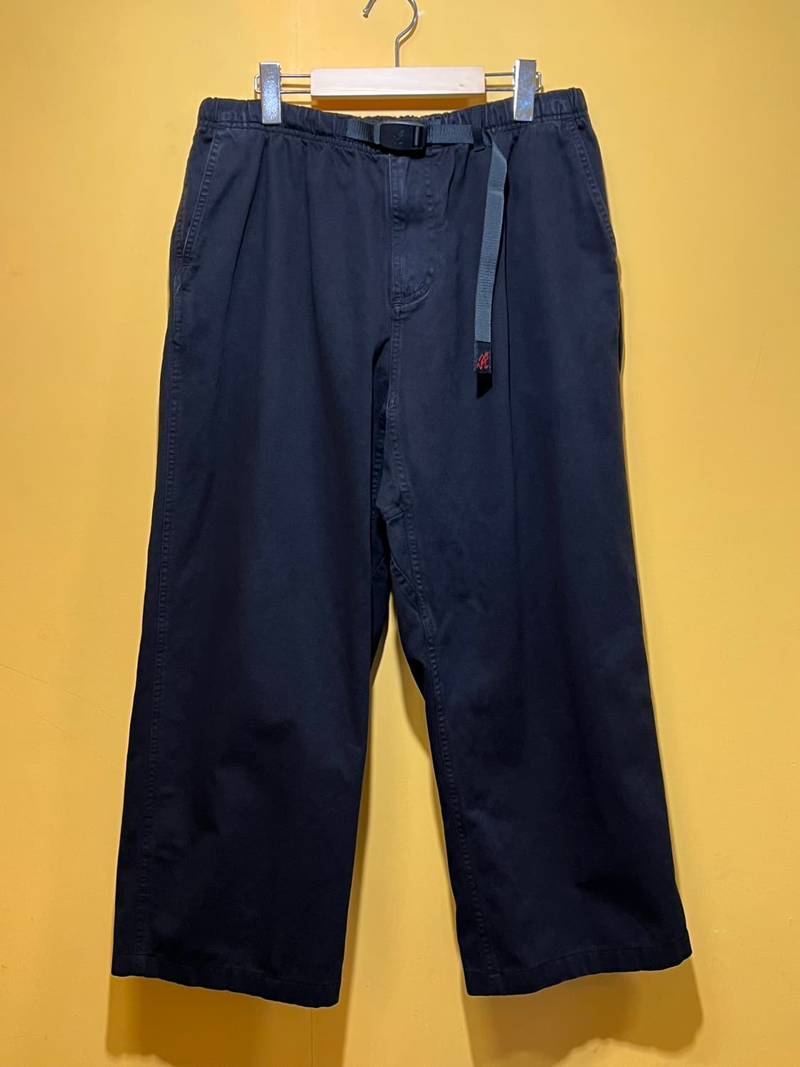 [L] 그라미치 와이드 팬츠 블랙 코튼 이지 벨트 상품이미지1