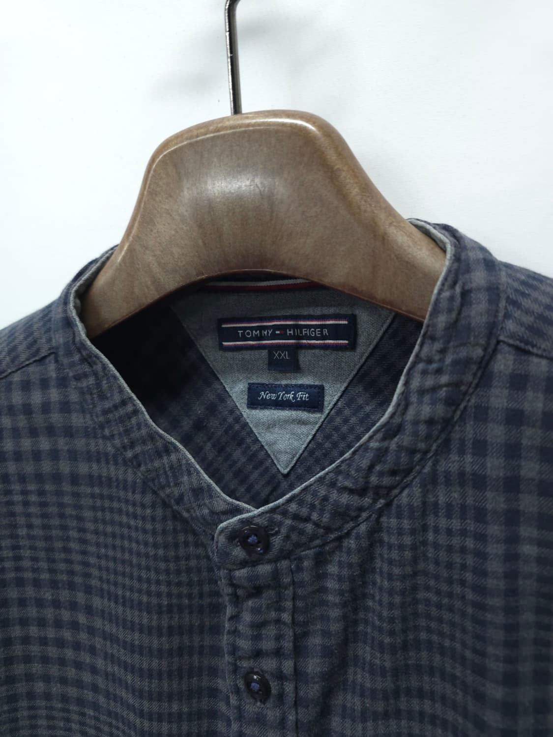 (빅사이즈) 타미힐피거 뉴욕핏 플란넬 헨리넥 체크셔츠 (115) 상품이미지2
