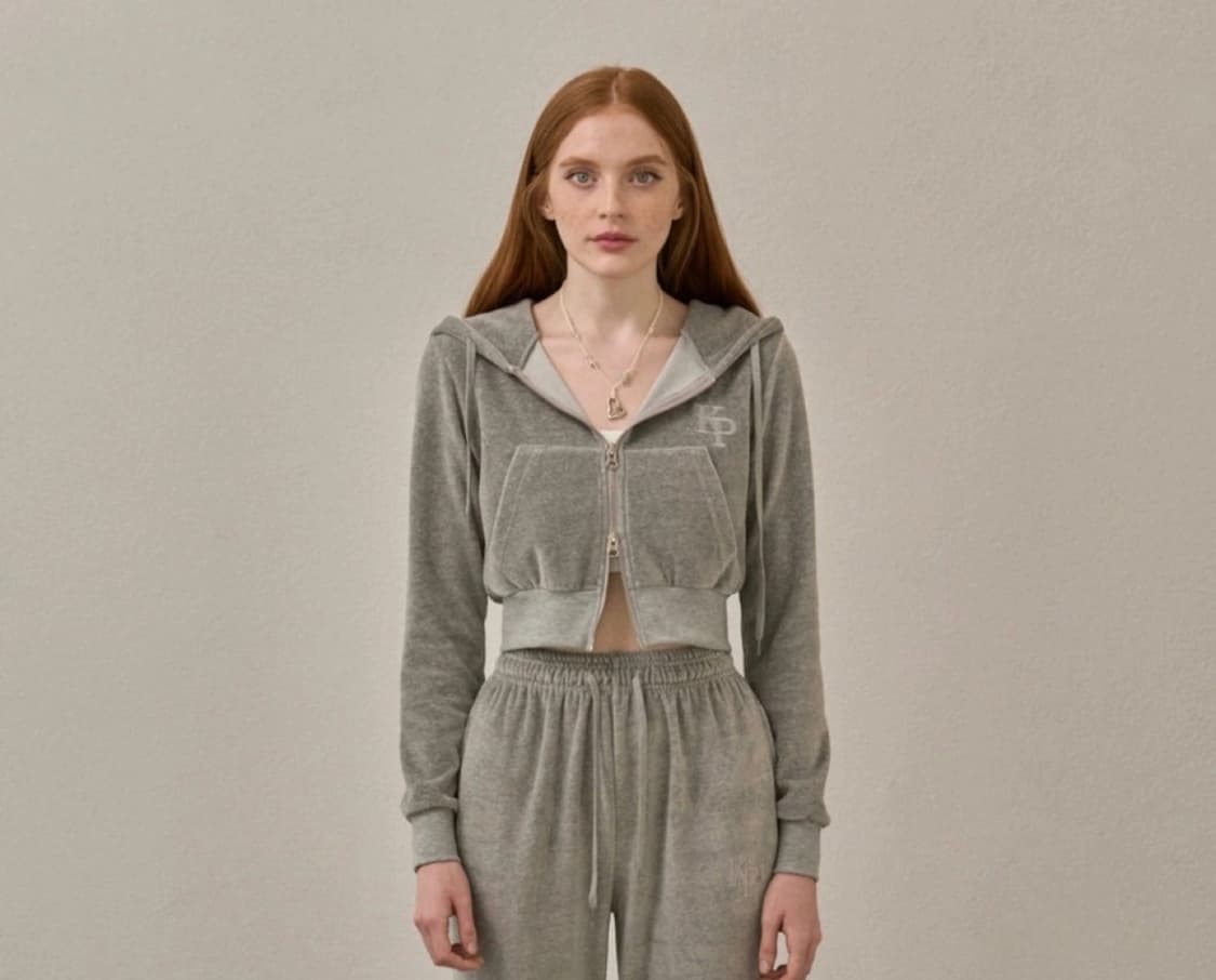 카키포인트 크롭 후드집업  상품이미지2