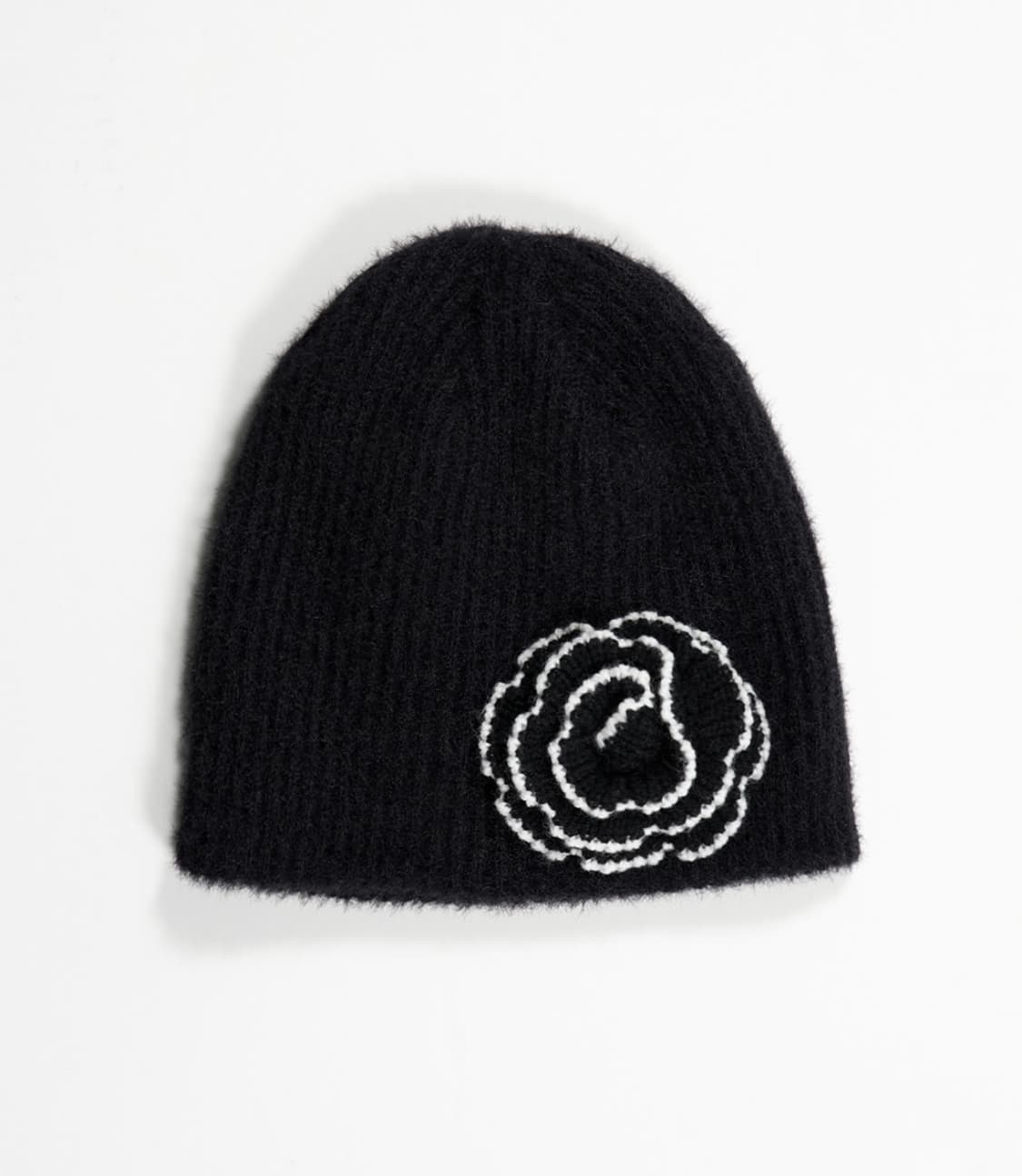 생긴스튜디오 비니 ROSE KNIT BEANIE - BLACK 상품이미지1