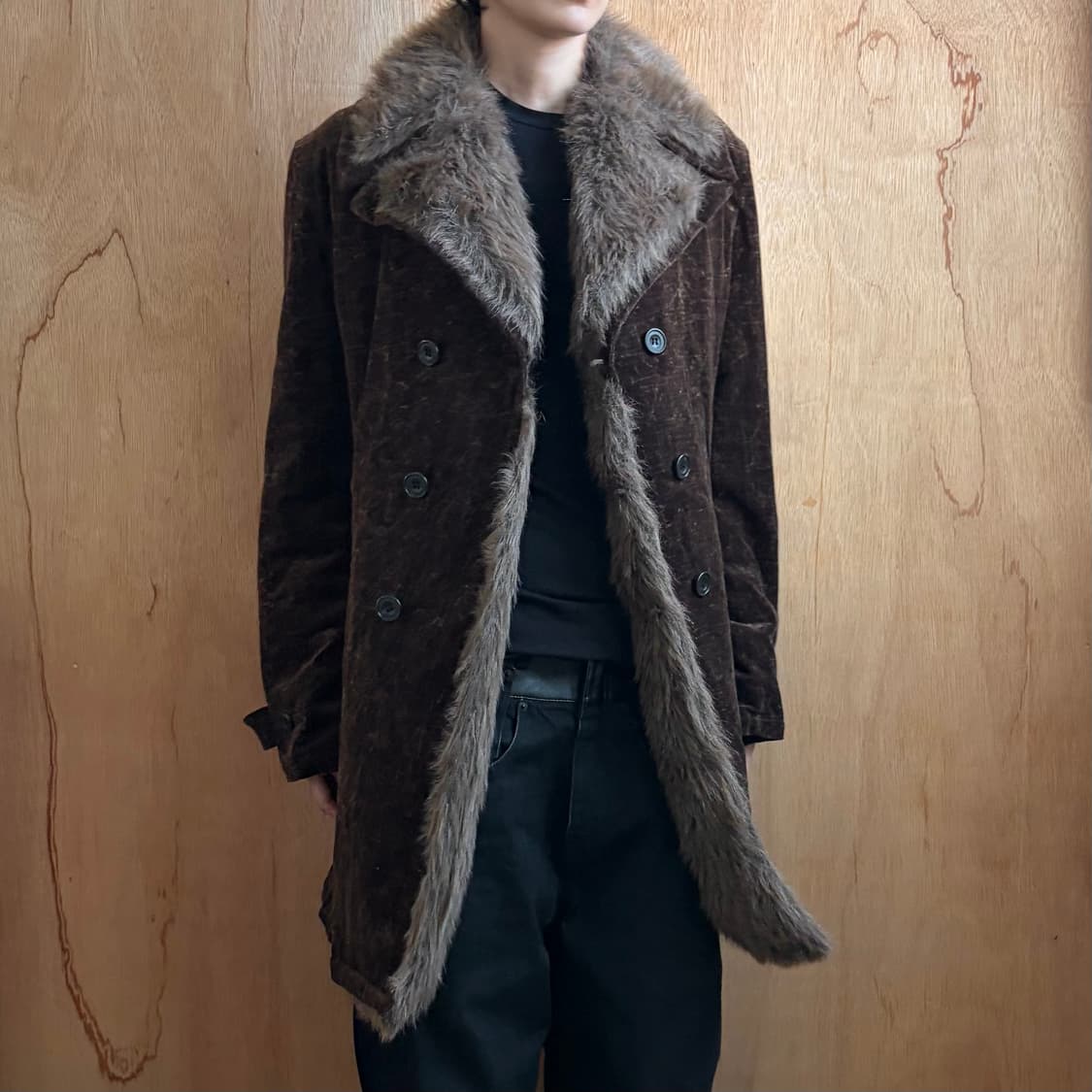 토네이도마트 벨루어 퍼 트리밍 코트 상품이미지2