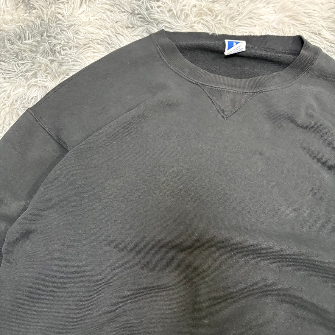 90s 러셀 스웻셔츠 맨투맨 faded 블랙 상품이미지3