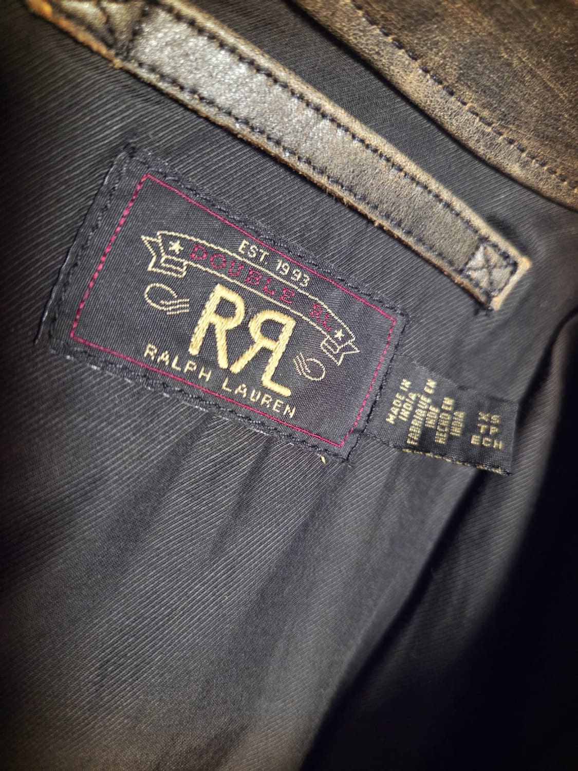 RRL 더블알엘 레더 모토 자켓 XS (급처) 상품이미지5