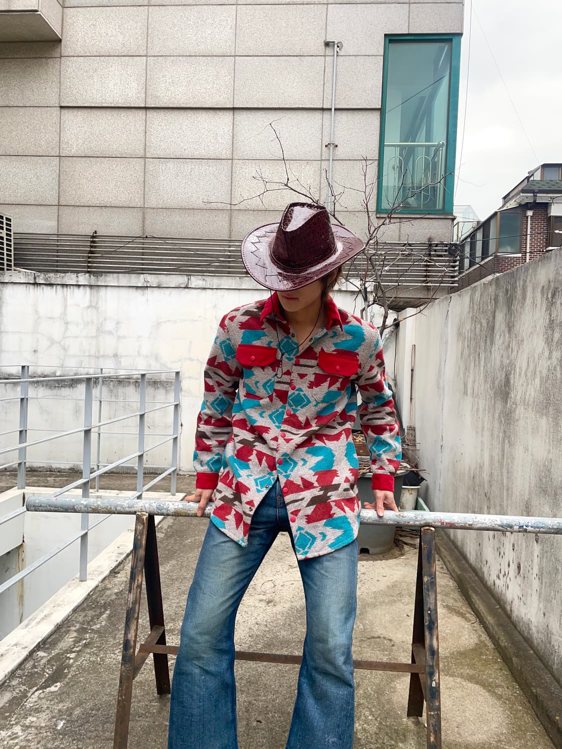 Navajo Pattern Flannel Shirt 상품이미지2
