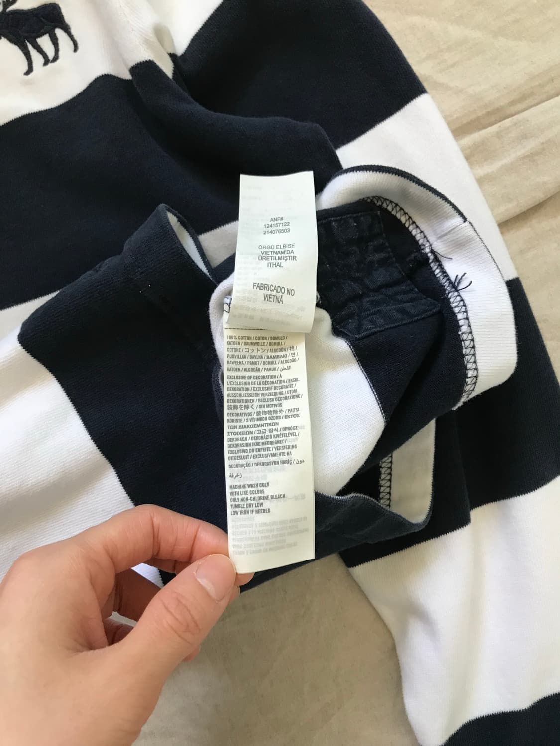 아베크롬비 산양 자수 로고 단가라 럭비티 상품이미지9