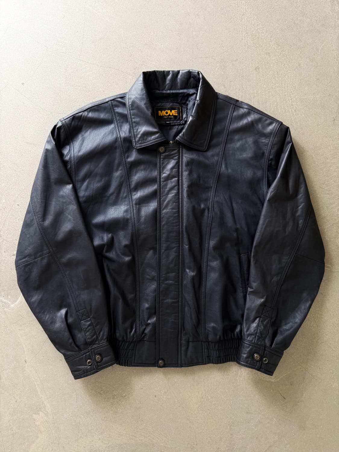 Vintage Move Leather Bomber Jacket 상품이미지2