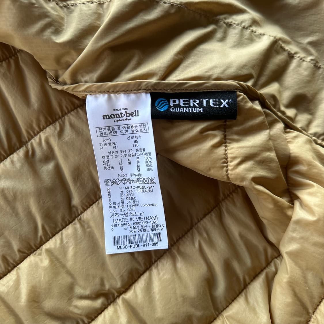 [M]몽벨 mont-bell 수페리어 다운 경량 패딩 상품이미지10