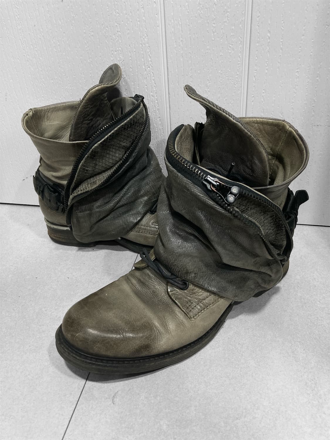 A.S.98 드레이프 랩 레더 부츠 상품이미지1