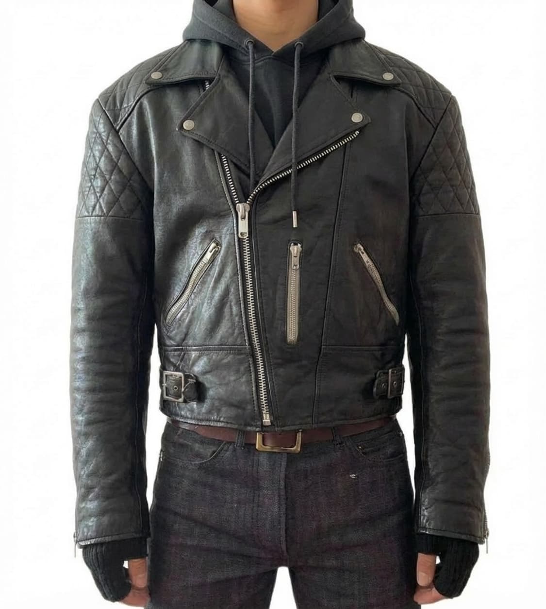 80~90년대 퀄트숄더 초반 카우스킨 라이더자켓 상품이미지1