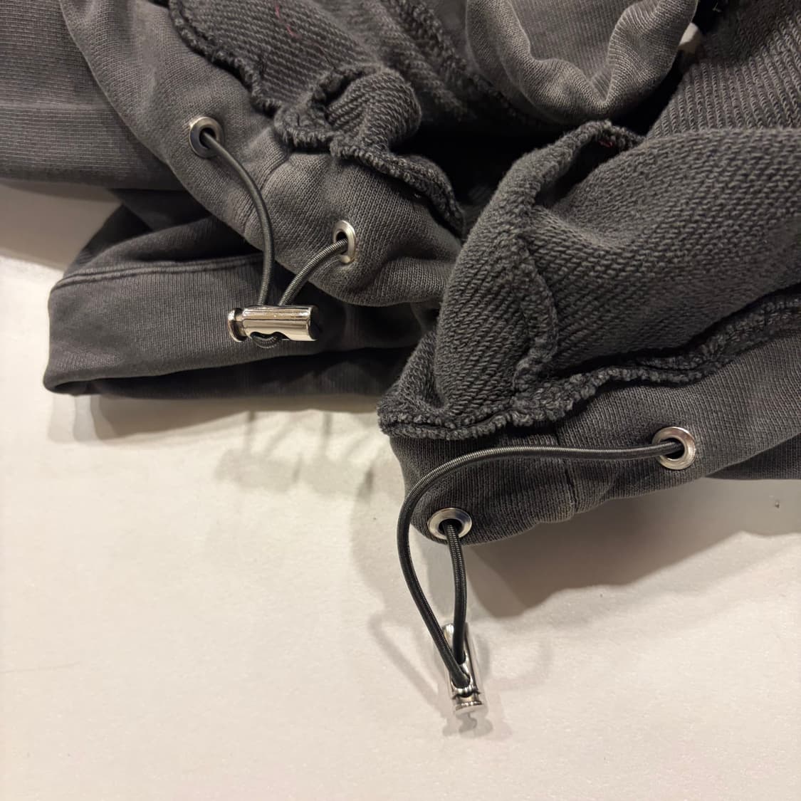 [L] 20FW juunj 준지 가먼츠다잉 후드티 차콜 그레이 D958 상품이미지6