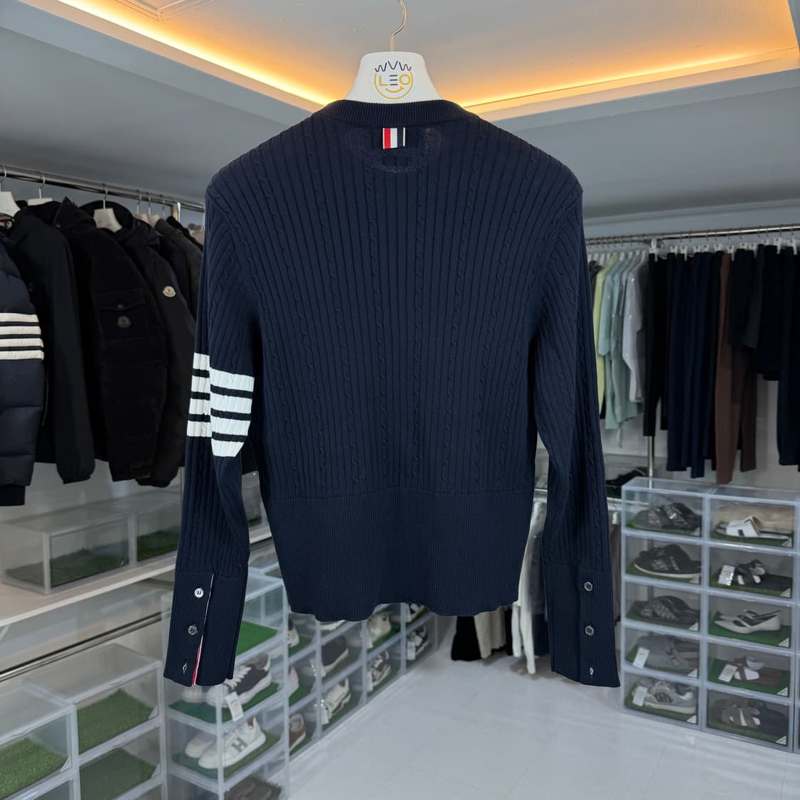 [리오브] 톰브라운 사선 완장 베이비 케이블 립 풀오버 니트 상품이미지2