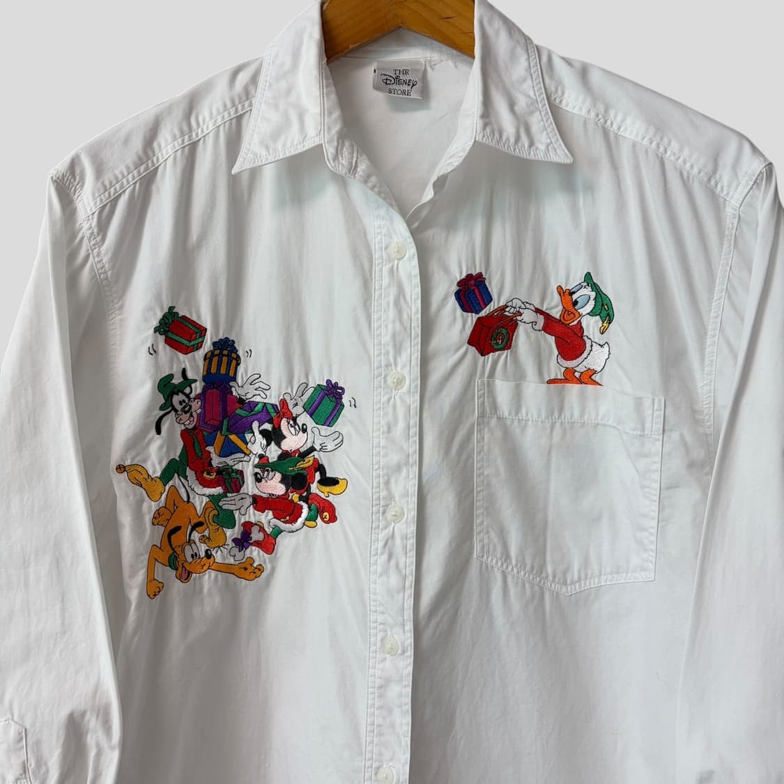 (여성M-L)빈티지 디즈니 미키와 친구들 자수 셔츠 상품이미지2