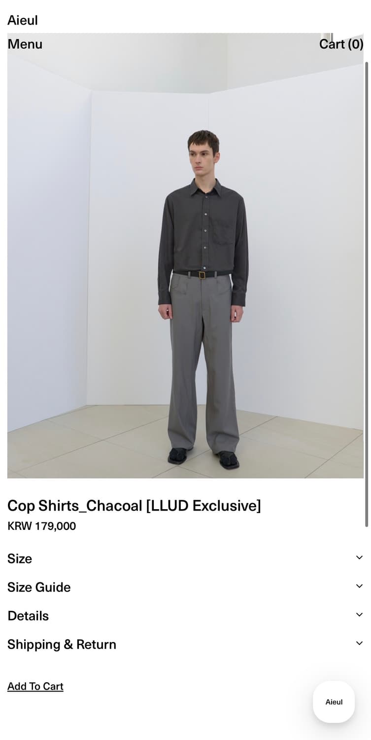 아이엘 콥셔츠 차콜 48 상품이미지1