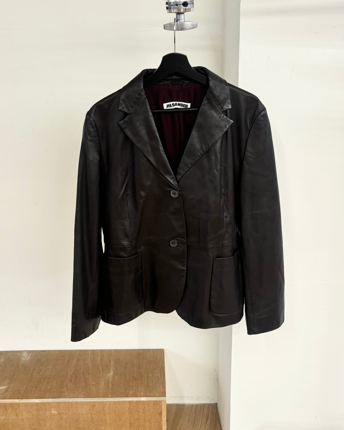 질샌더 브라운 레더 자켓 상품이미지1