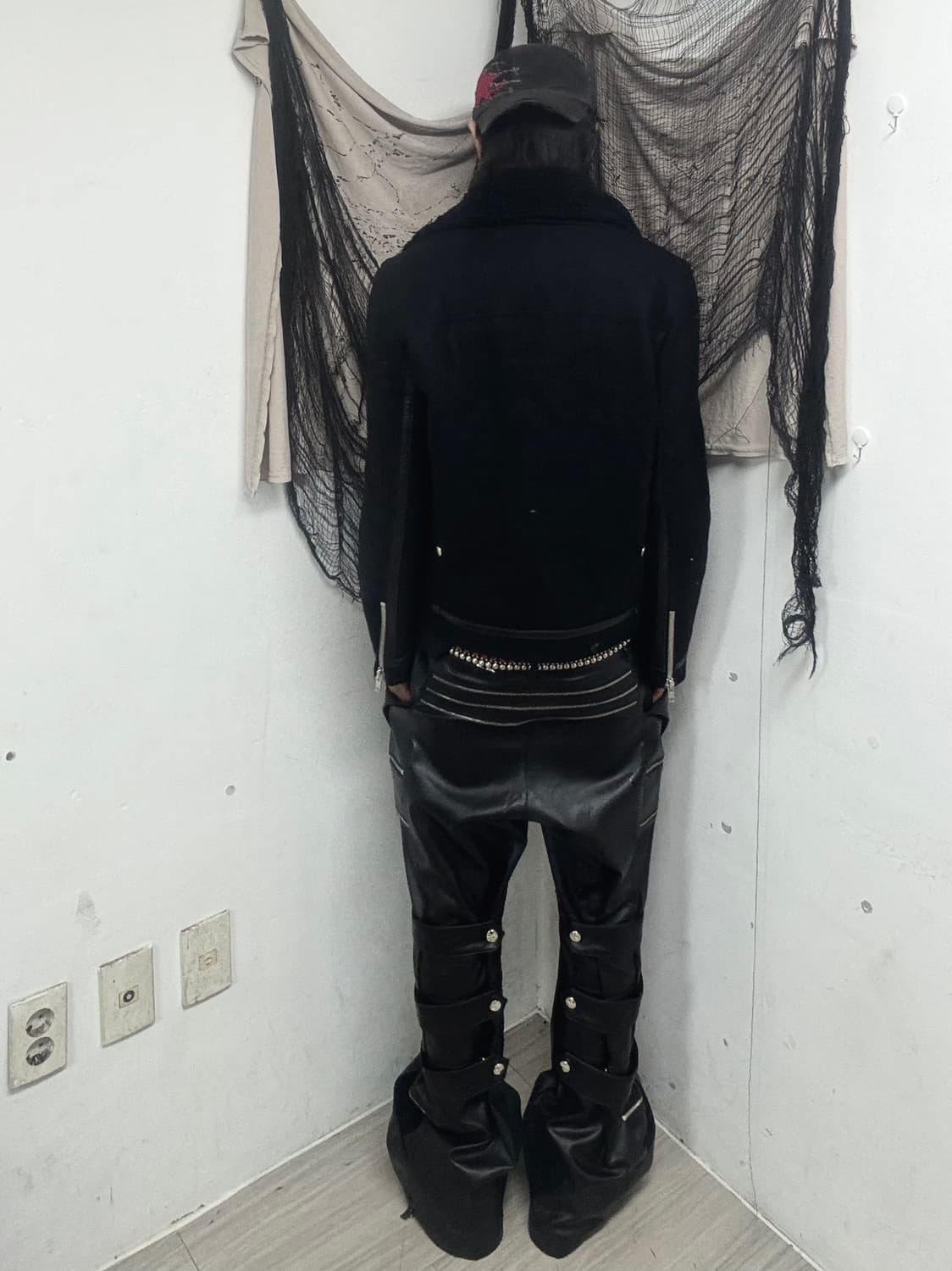 Sheep Fur Trimming Black Wool Jacket 상품이미지5