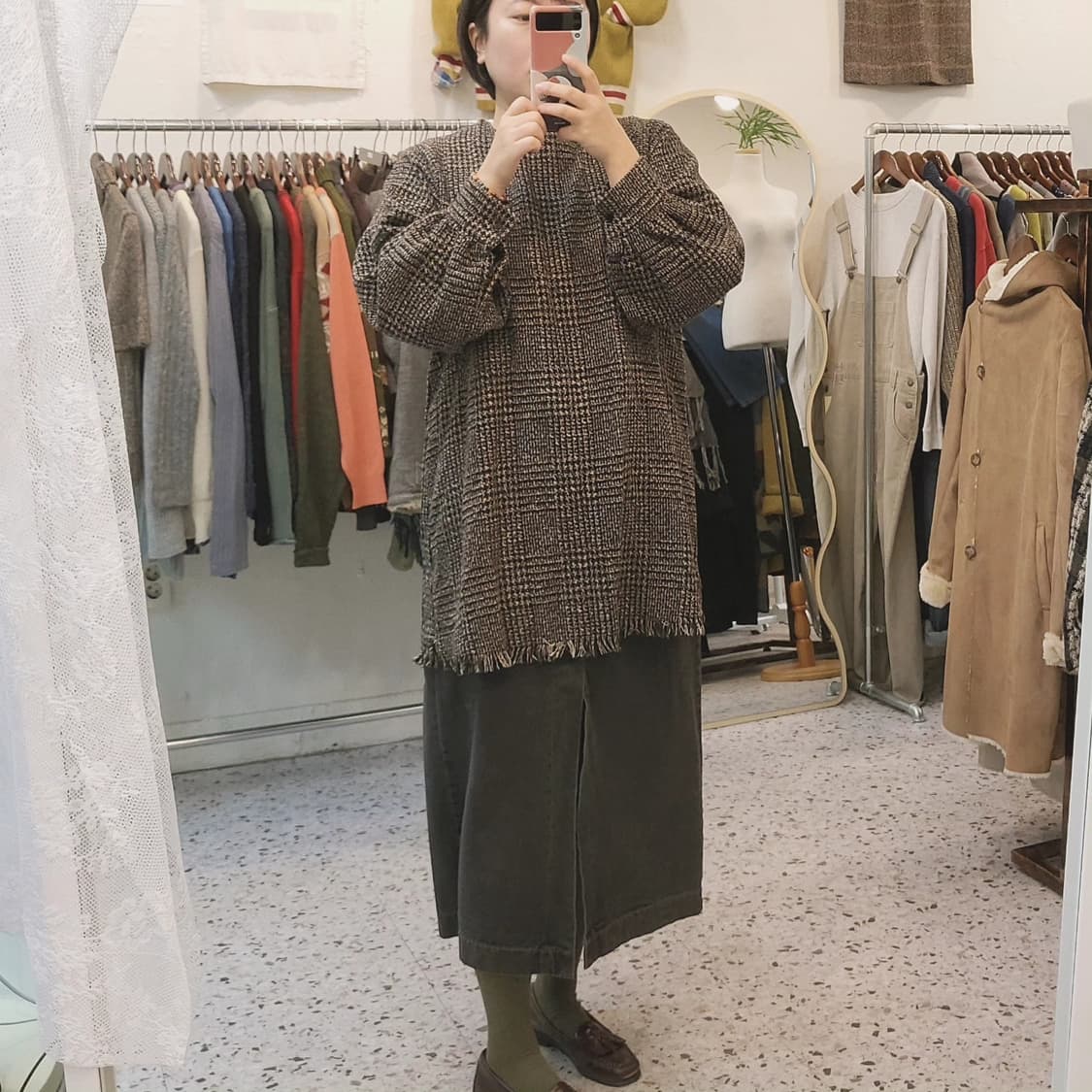 잔체크 프린지 미니원피스 상품이미지2