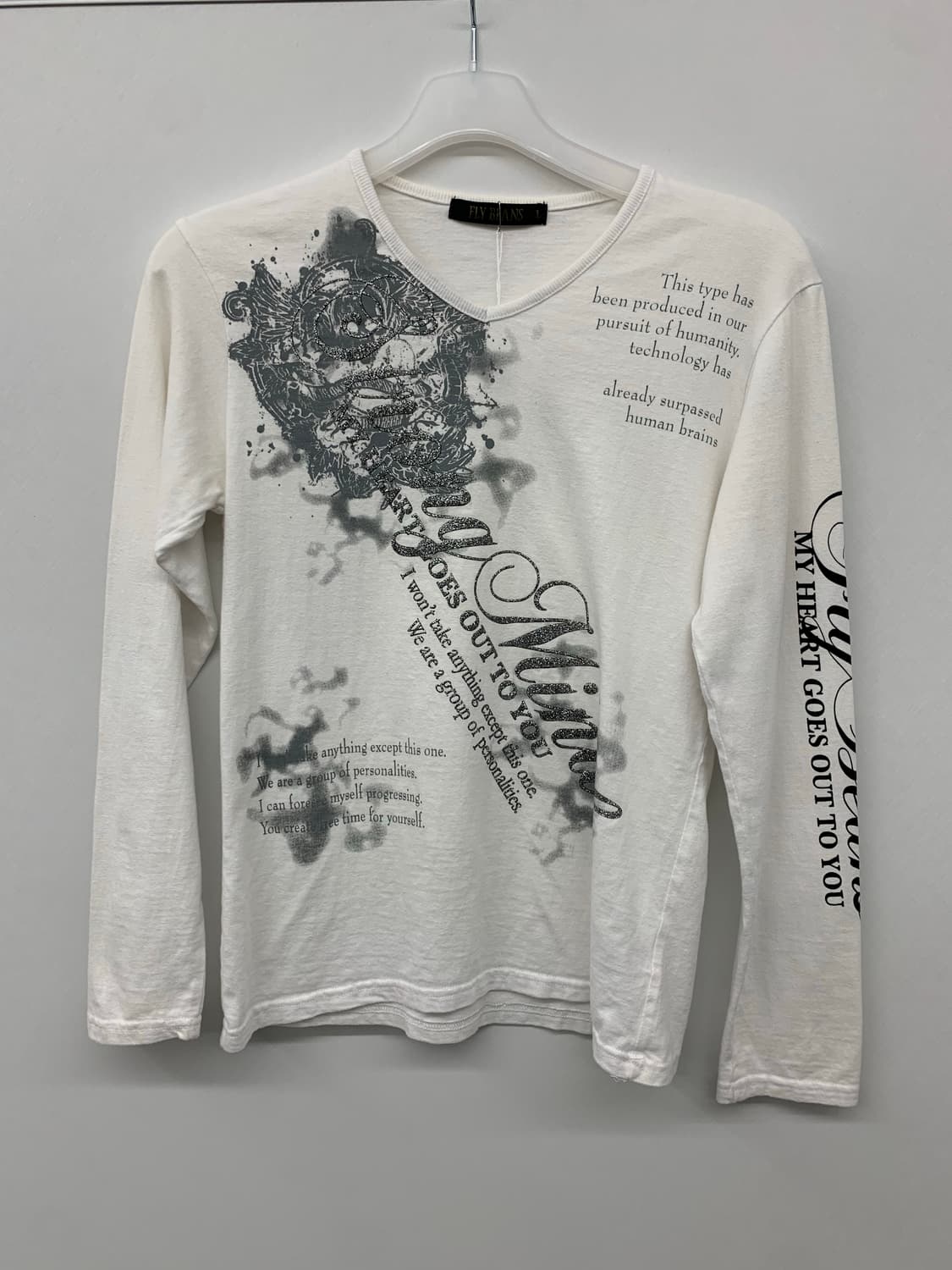 Y2k 펑크 글리터 프린팅 롱슬리브 상품이미지3