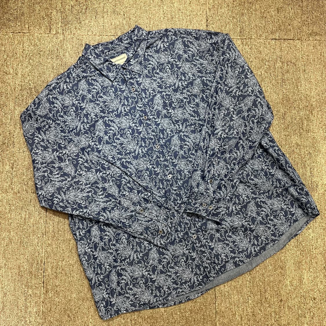 (2XL) 빈티지 네이비 페이즐리 셔츠  상품이미지1