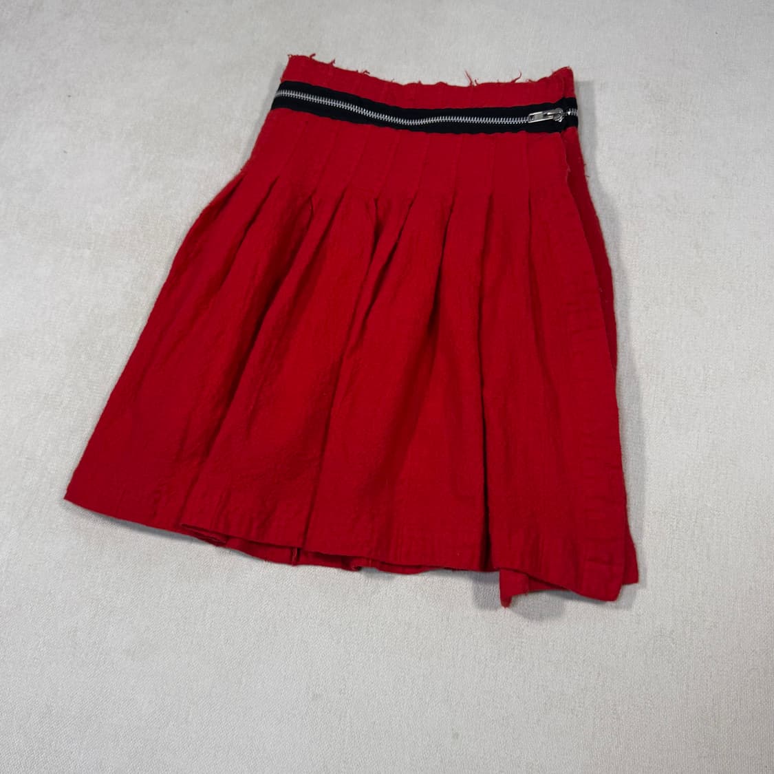 Zipper Wool Long Red Skirt  상품이미지3
