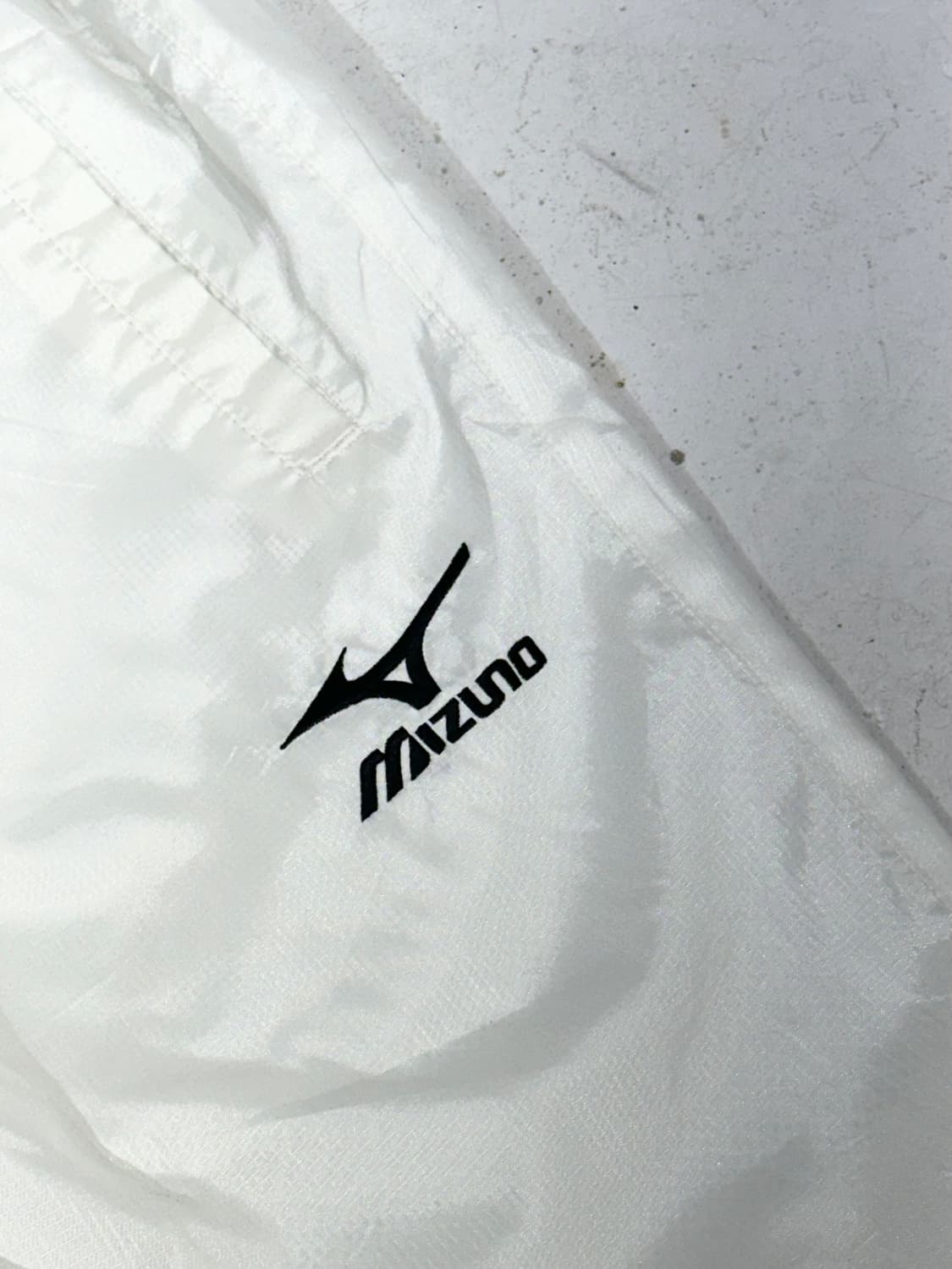 미즈노 화이트 블랙 로고 와이드 팬츠 L 상품이미지6