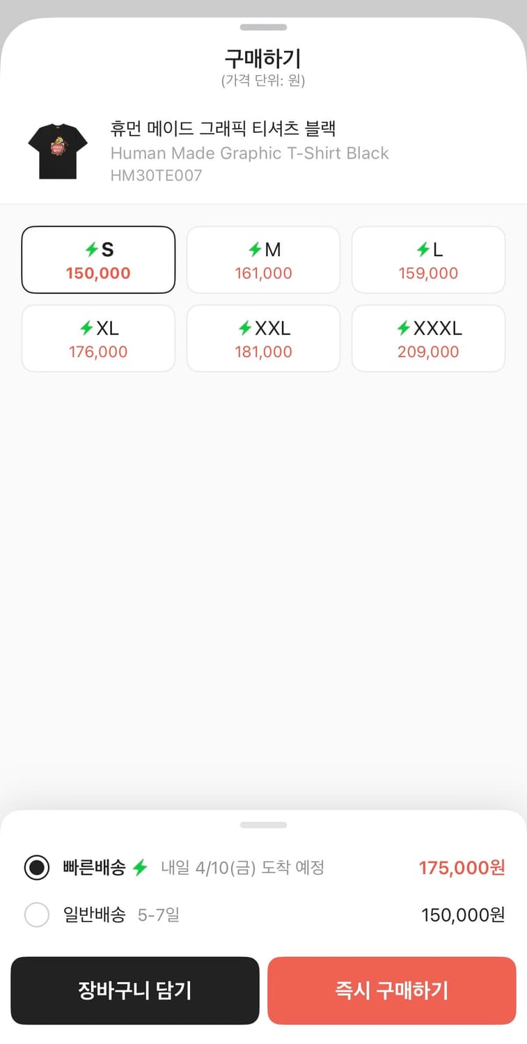 휴먼 메이드 그래픽 티셔츠 블랙 S 상품이미지2