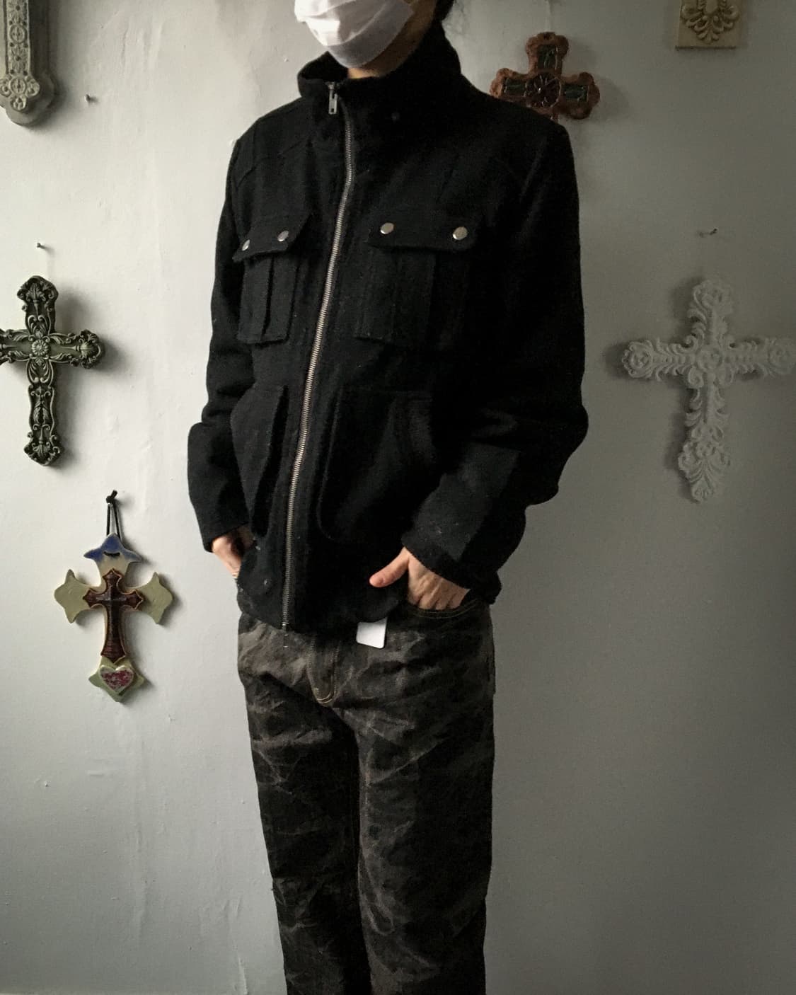 Pocket point woolen high neck jacket 상품이미지9