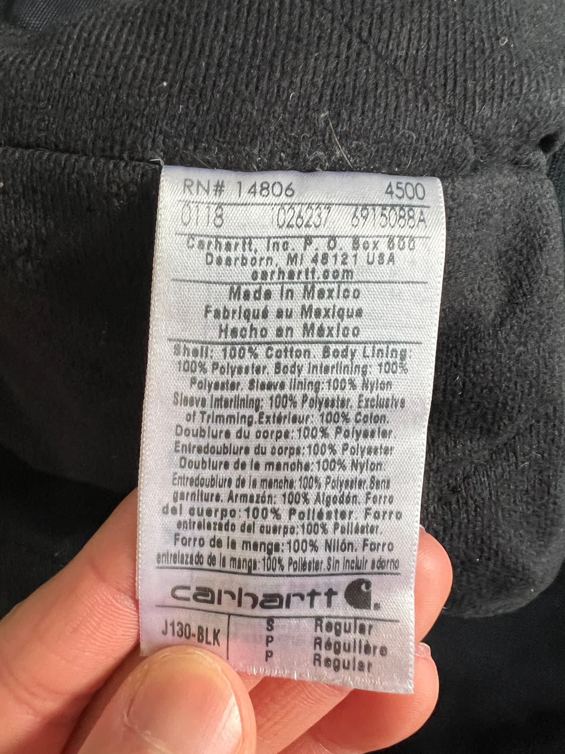 칼하트 액티브 J130 BLK (블랙) 상품이미지3