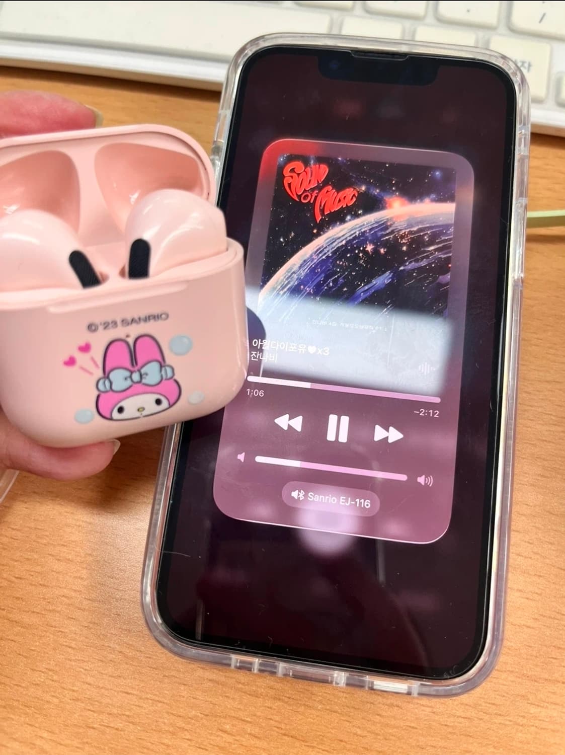 미니소 산리오 블루투스 무선이어폰 시나모롤/쿠로미 상품이미지8