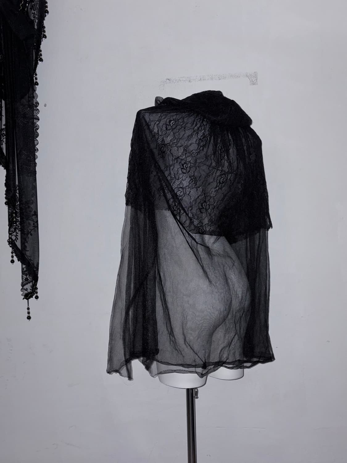 오사라기깔 고스 시스루 베일 3겹 레이어드 다크페미닌 고스로리 레이스 상품이미지5