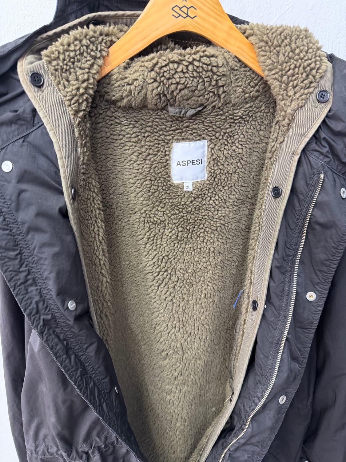 정품) 아스페시 남성 내피분리형 블랙 야상 점퍼 XL 상품이미지4