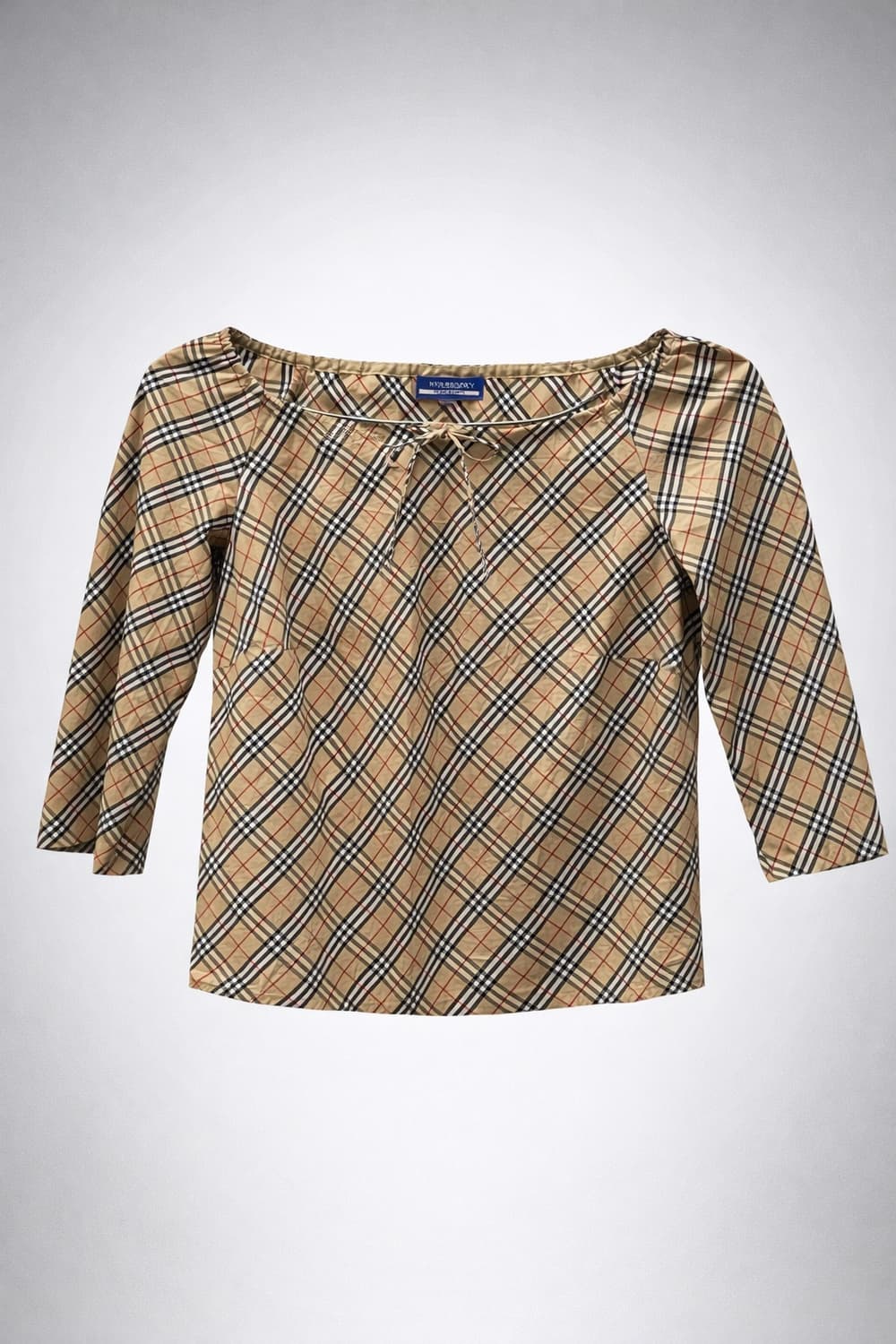 버버리 블루라벨 스퀘어넥 노바체크 7부 블라우스 상품이미지2