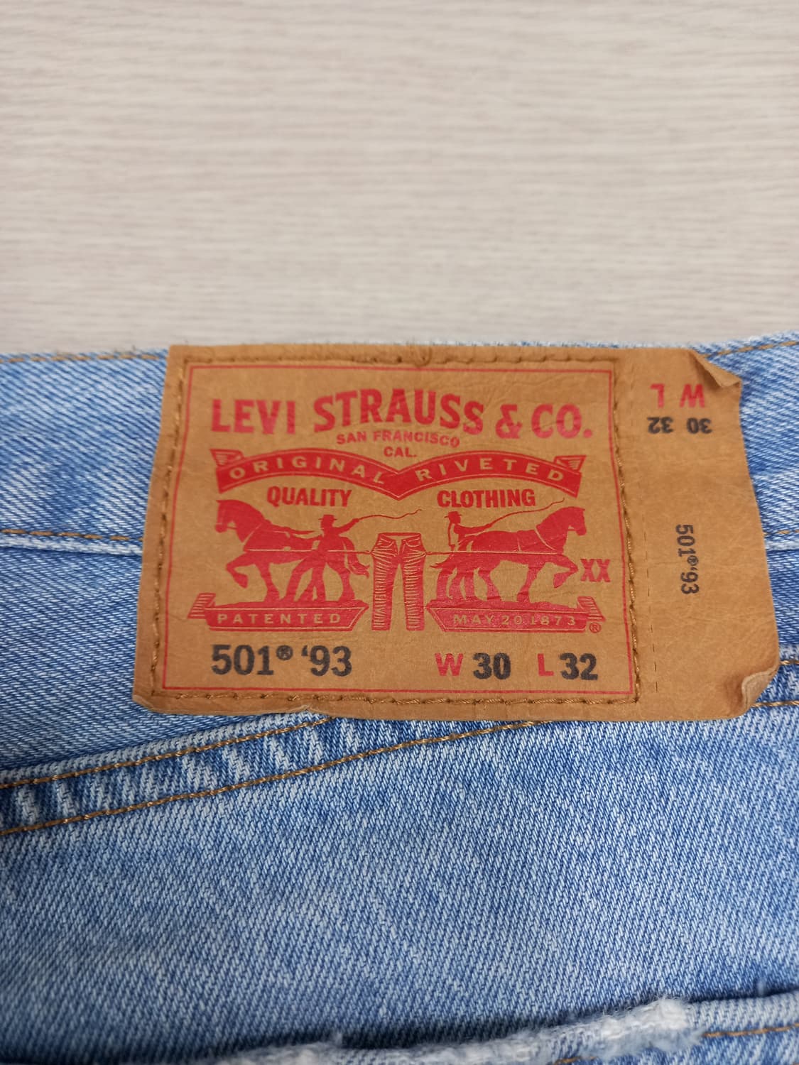 30 리바이스501 93에디션 워싱 스판 일자 연청 30-240 상품이미지5