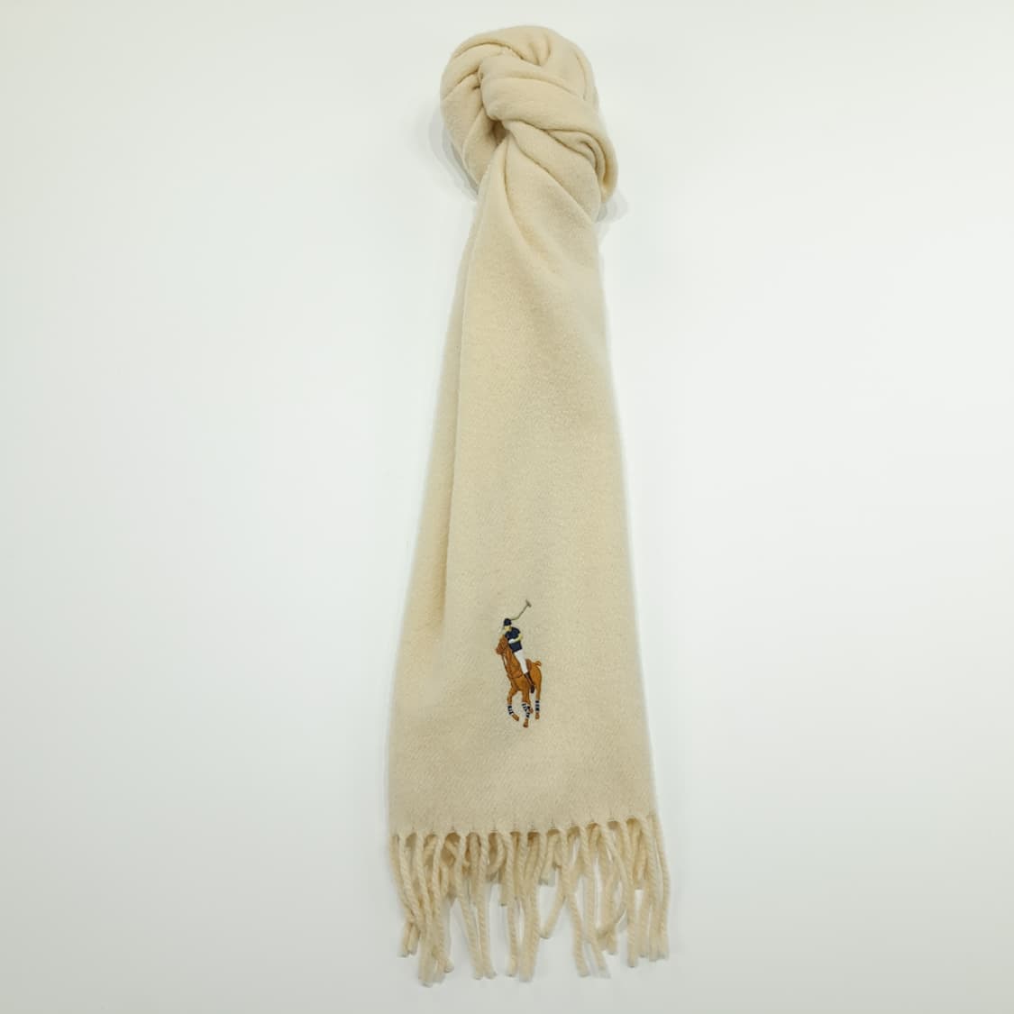 MX207 폴로 랄프로렌 아이보리 빅포니 램스울 목도리 머플러 상품이미지3