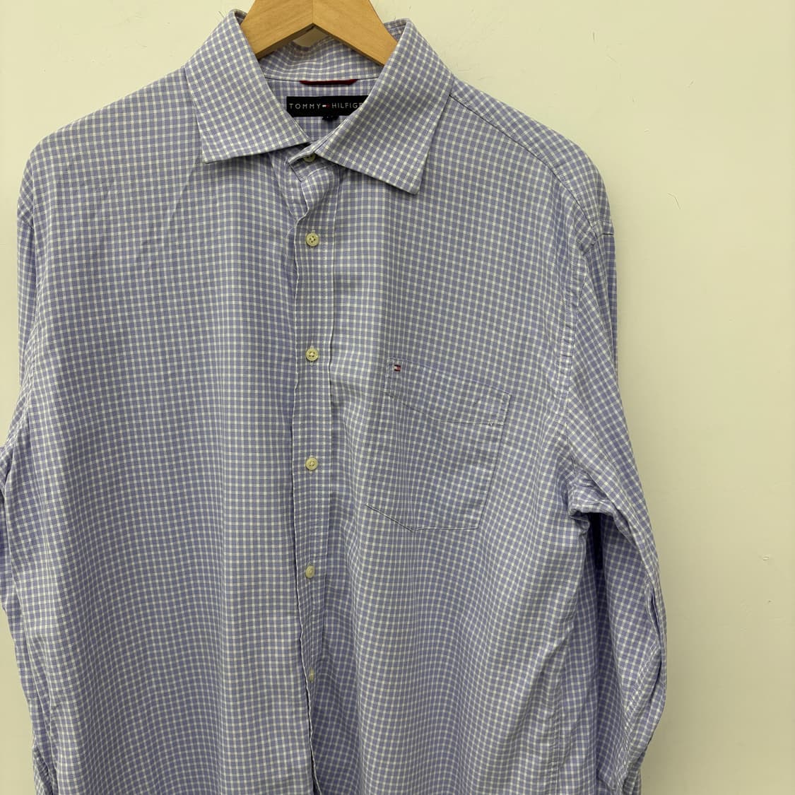 타미힐피거 체크 셔츠 블루 남성XL 상품이미지2