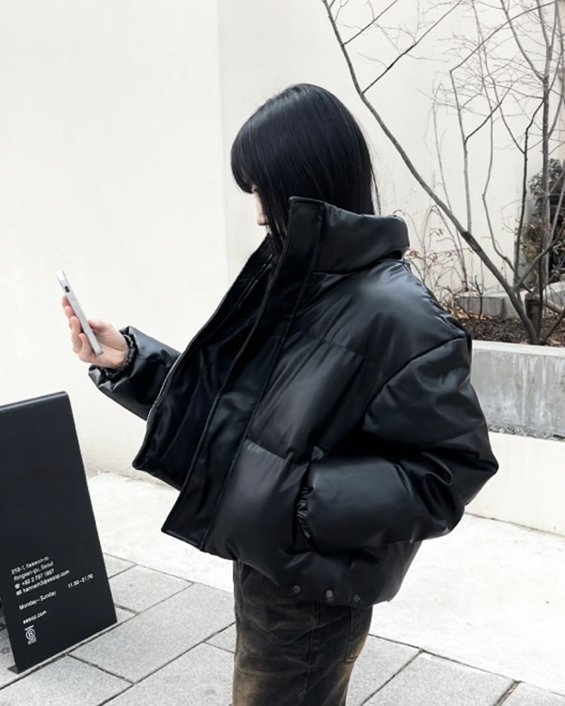 Hineck leather short padding 상품이미지2