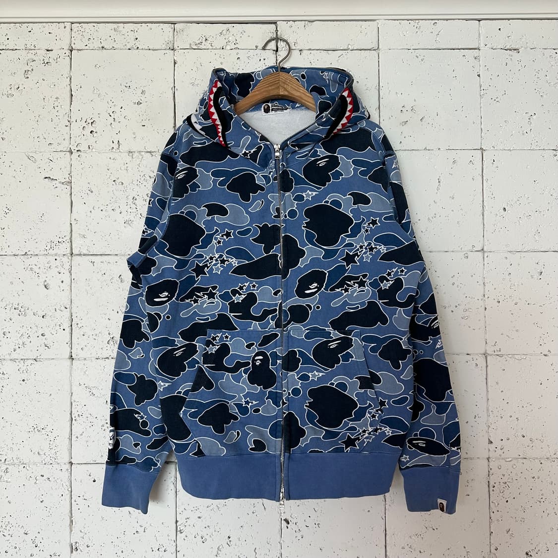 XL bape 베이프 샤크 카모 후드집업 상품이미지1