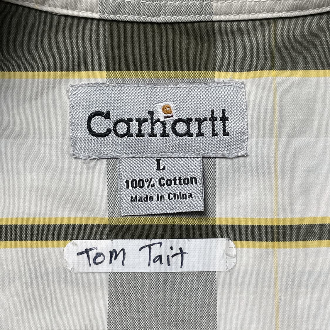 CARHARTT 칼하트 아이보리 체크 다운버튼 반팔 워크셔츠 A01081 상품이미지9